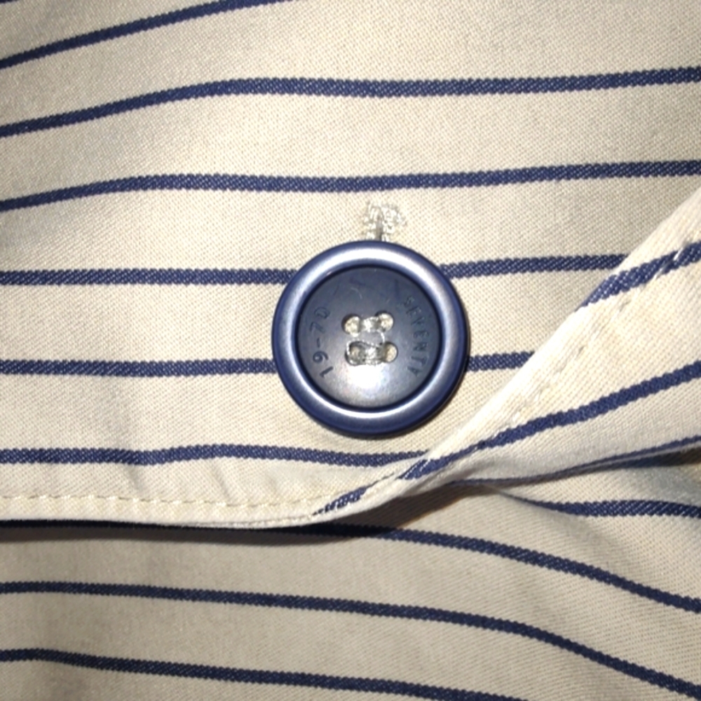 SEVENTY 19.70 Size 6 Tan and Navy Blue pinstripe Women's Blazer. - Picture 5 of 11